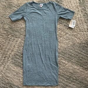 NWT LulaRoe Julia dress Blue textured “jacquard” material xs